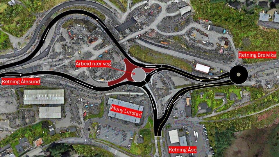 Lenkje til artikkel: Nytt kjøremønster i østlig retning på E136 Lerstad