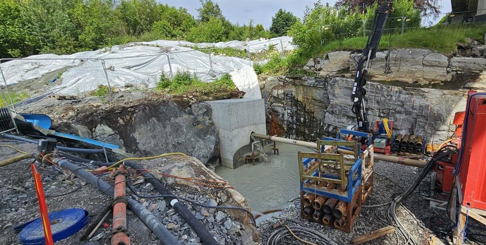 anleggsområde, fjellboring - Klikk for stort bilete