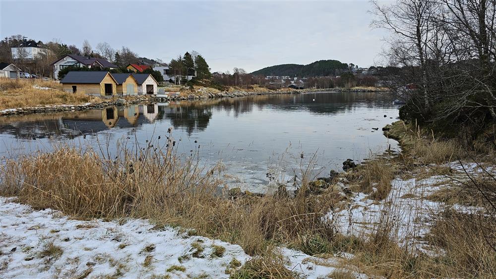 naust og sjø - Klikk for stort bilete