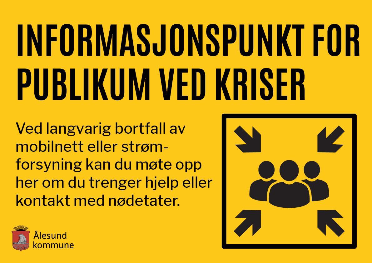 Illustrasjonsbilde av skilt for informasjonspunkt i Ålesund kommune - Klikk for stort bilete